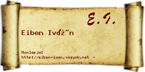 Eiben Iván névjegykártya