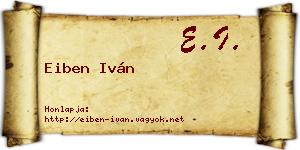 Eiben Iván névjegykártya