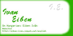 ivan eiben business card